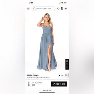 AZAZIE DUSTY BLUE CHANEL DRESS